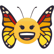 happy sweet n sassy joypixels glad butterfly