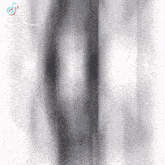 a blurred image of a person standing in front of a white background