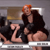 gigi dolin and tatum paxley are shown in a video