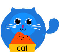Cat Eat Sticker - Cat Eat Cartoon Stickers