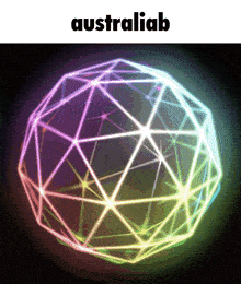 a rainbow colored sphere with the word australiab on the top