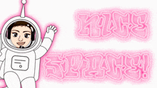 a cartoon of a woman in a space suit with the words make space below her