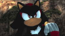 shadow the hedgehog from the video game sonic the hedgehog is looking at the camera