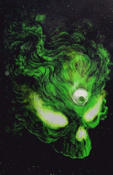 vile sound wave skull fire green neon