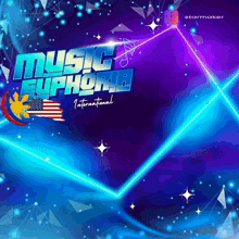 a blue and purple poster for music euphoria