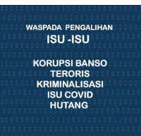 a poster that says waspada pengadilan isu-isu