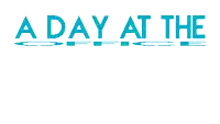 a blue sign that says a day at the office on a white background