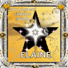a picture of a star with the name elaine written on it