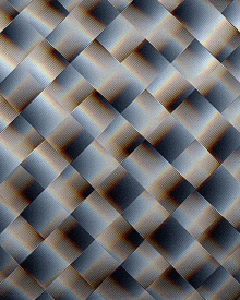 a close up of a weaved pattern with a rainbow colored border