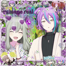 a picture of a girl and a boy with ruinene real written in the corner