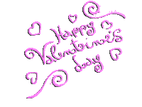 a purple valentine 's day greeting card with hearts and swirls