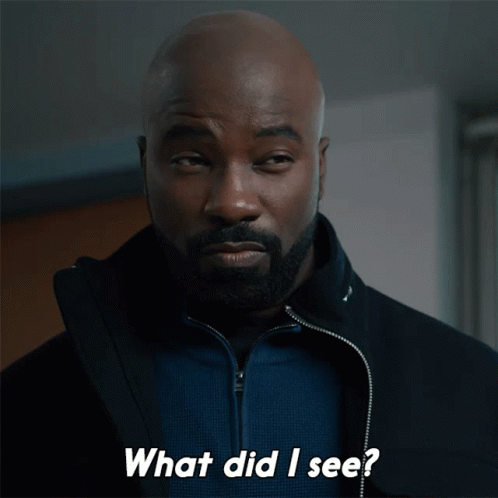 a bald man with a beard says " what did i see "