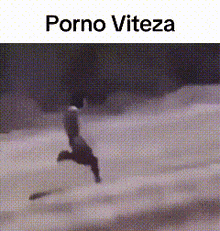 a picture of a person jumping in the air with the words porno viteza on the top