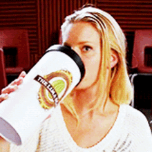 Glee Brittany Pierce GIF - Glee Brittany Pierce Coffee GIFs