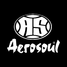 a black and white logo for aerosoul with a basketball in the middle