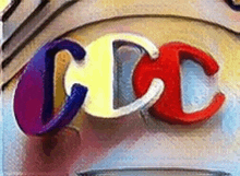 a colorful sign on the side of a building that says cc