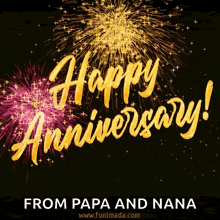 a happy anniversary greeting card from papa and nana