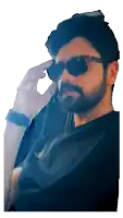a man with a beard wearing sunglasses and a watch