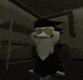 a cartoon character with glasses and a long nose .