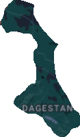 a map of dagestan is shown with a white background