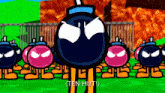 a bunch of cartoon characters are standing in a line and one of them says ten hut