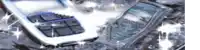 two nokia cell phones are sitting on ice