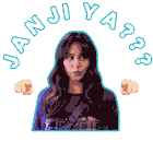 a sticker of a woman with a heart and the words " janji ya "