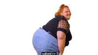 an animated image of a woman with salonline written in the corner