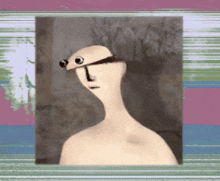 a painting of a man with glasses and a hat on his head