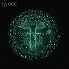 a green circle with a cross inside of it and the word eco on the bottom