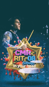 a poster for cmr rit 08 shows a tattooed man