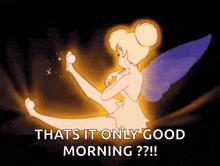 a cartoon of tinkerbell with the words " thats it only good morning "