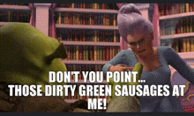 shrek and madame tremaine from shrek are talking to each other