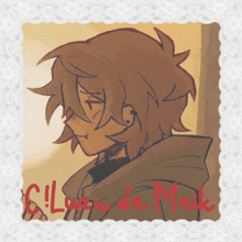 a drawing of a girl with the name claire de melk written below it