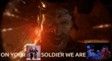 on your soldier we are is written on a dark background