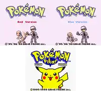 a red and blue version of pokemon pikachu game