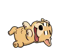 a cartoon drawing of a dog with a surprised look on its face