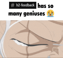 a cartoon of a man crying with the words " many geniuses " above him