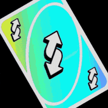 the back of a uno card is shown with arrows pointing to the left and right
