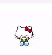 a picture of hello kitty crying with the words hong ai kia co minh nho khong ta written around her