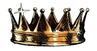 a drawing of a golden crown with a star on top