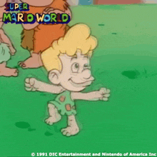 a poster for super mario world shows a cartoon character called dino bunga