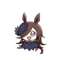 a cartoon drawing of a girl wearing a hat and a dress