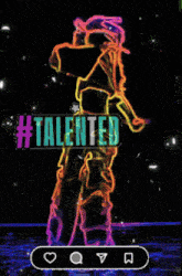a neon sign that says #talented in the middle