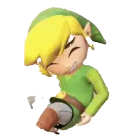 a cartoon character with a green shirt and a yellow hat