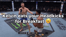 kelvin eats your headkicks for breakfast during a ufc match