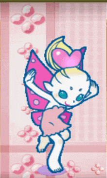 a cartoon character with a heart on her head