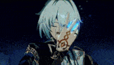 a person with a ring on their finger that says g