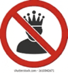 a no king sign with a crown on his head