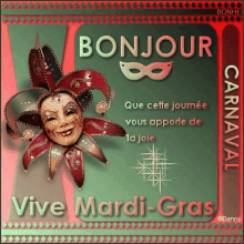 Mardi Gras Bonjour Mask GIF